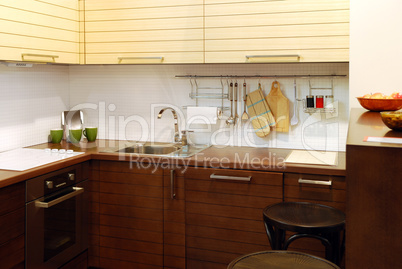 brown wooden kitchen