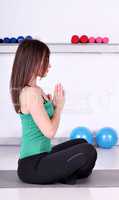 girl fitness exercise and meditation
