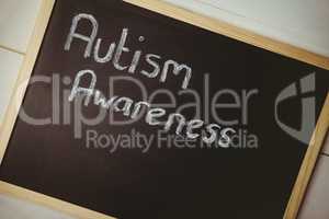 Autism awareness drawn on blackboard