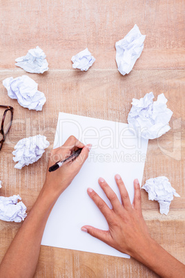 Close up view of a paper ball