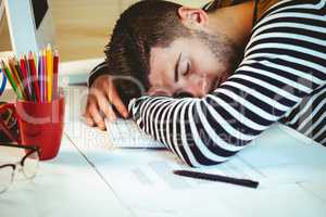 Man asleep at his desk