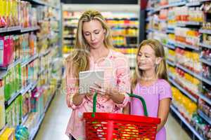 Mother and daughter checking list