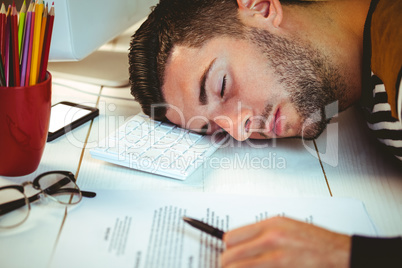 Man asleep at his desk