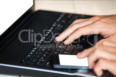 Man using his laptop