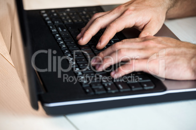 Man using his laptop