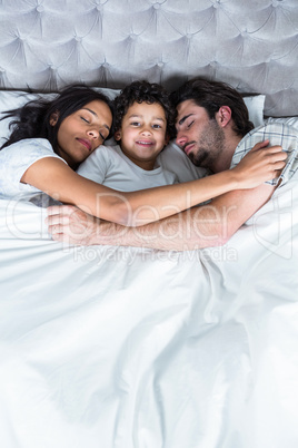 Family sleeping together