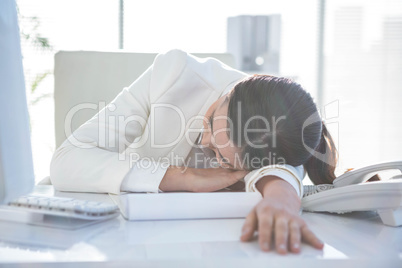 Business woman sleeping