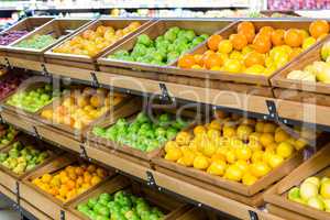 Vegetable shelf at the supermarket