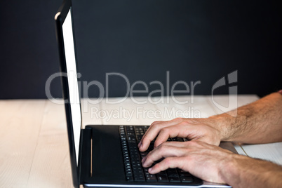 Man using his laptop