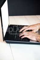 Man using his laptop