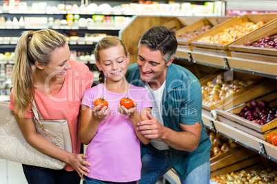 Young family doing some shopping