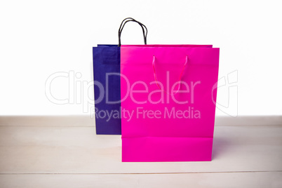 Shopping gift bags on desk