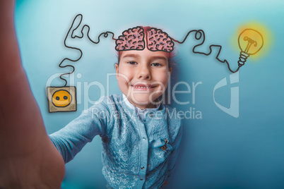 Teenage girl is photographed smiling charging cord plug wire ign