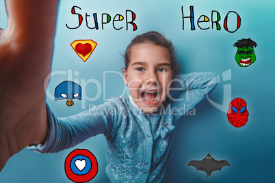 joy lips parted girl Selfe super hero super power at the photo