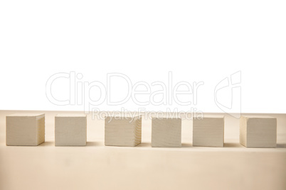 Row of blocks on table