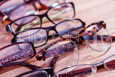 Reading glasses on table