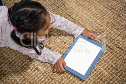 Happy young children using tablet