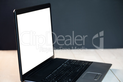 Close up of a blank laptop screen