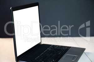 Close up of a blank laptop screen