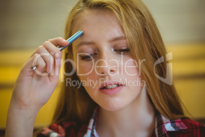 Focused student studying