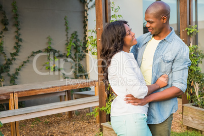 Happy couple after buying new house