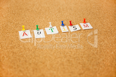 Autism stuck on cork board