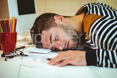 Man asleep at his desk