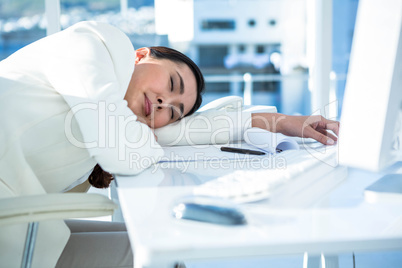 Business woman fast asleep