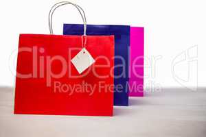 Shopping gift bags with tags