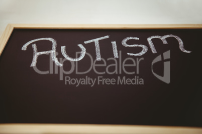 Autism drawn on blackboard