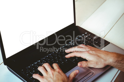 Man using his laptop