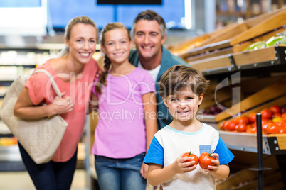 Young family doing some shopping