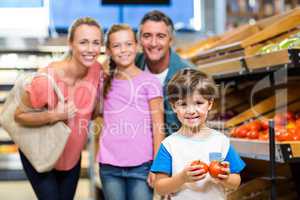 Young family doing some shopping