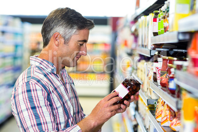 Man reading nutritional values