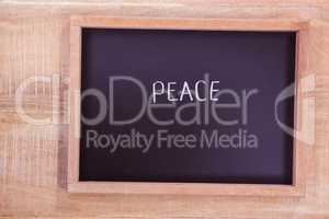 Chalkboard with peace text