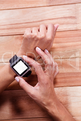 Close up view of a watch