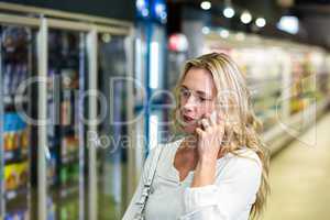 Blonde woman on a phone call
