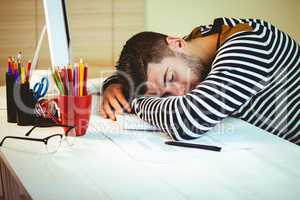 Man asleep at his desk