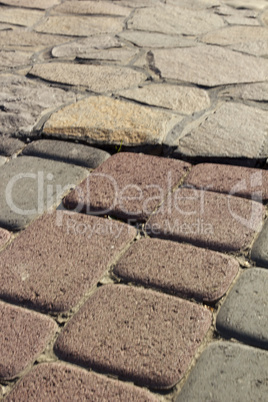 Garden paths decorative bricks and natural stone