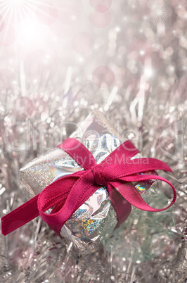 Gift box with a pink bow