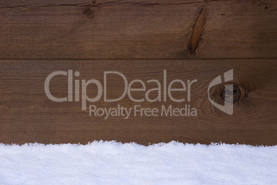 Brown Wooden Texture Or Background With Snow