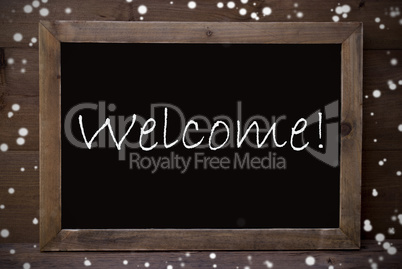 Chalkboard With Welcome, Snowflakes