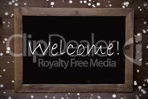 Chalkboard With Welcome, Snowflakes