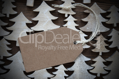 Brown Christmas Label With Copy Space And Frame
