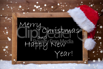 Card, Chalkboard, Merry Christmas, Happy New Year, Snowflakes