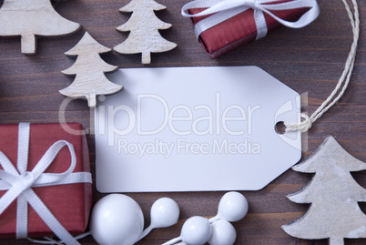 Christmas Label Copy Space Gift And Tree