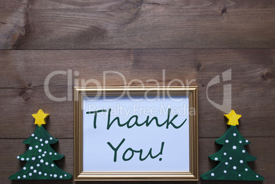 Picture Frame With Christmas Tree And Text Thank You
