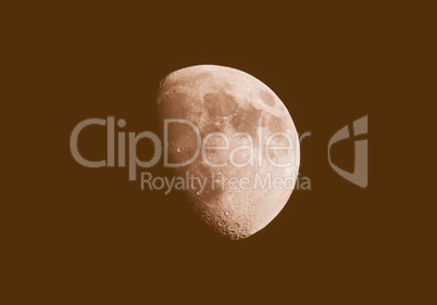 Retro looking Gibbous moon