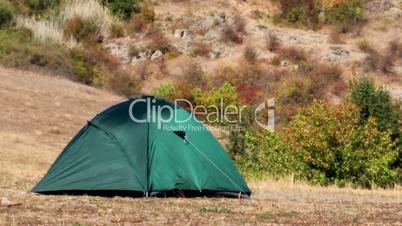 green tent at nature