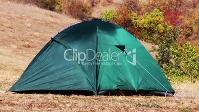 green tent at nature